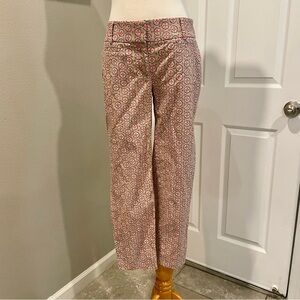 Ann Taylor LOFT Marisa the Riviera Pant Size 2 Tan Pink White & Black Cropped